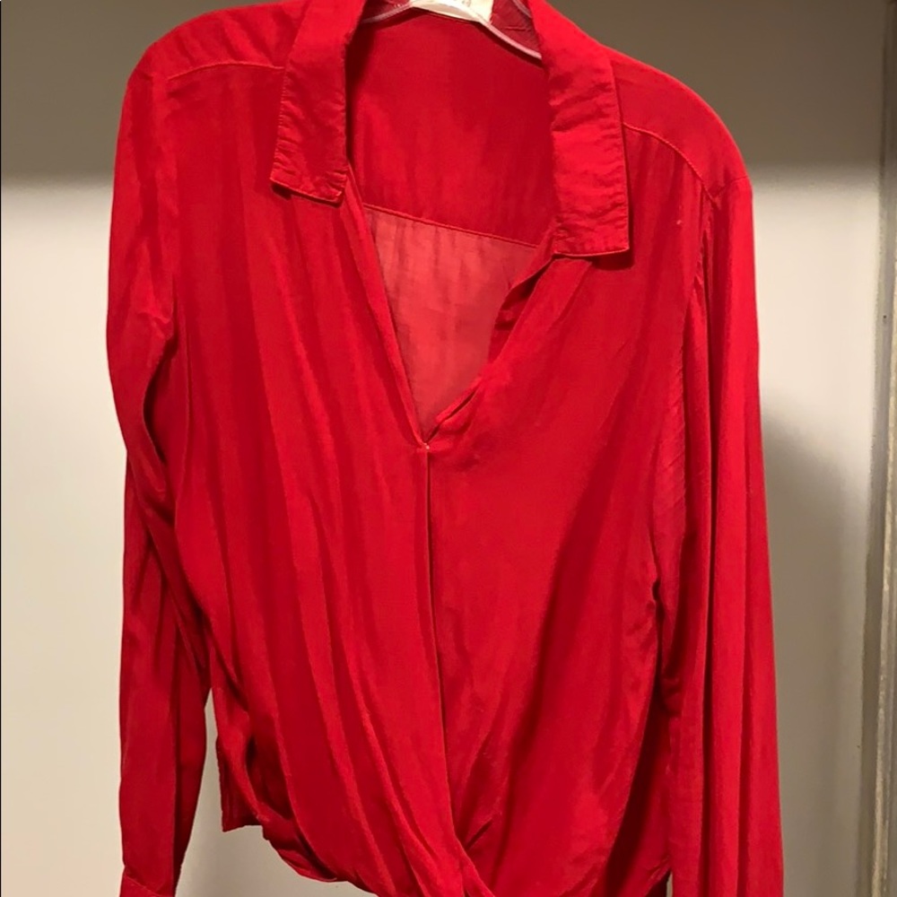 Bella Dahl red blouse